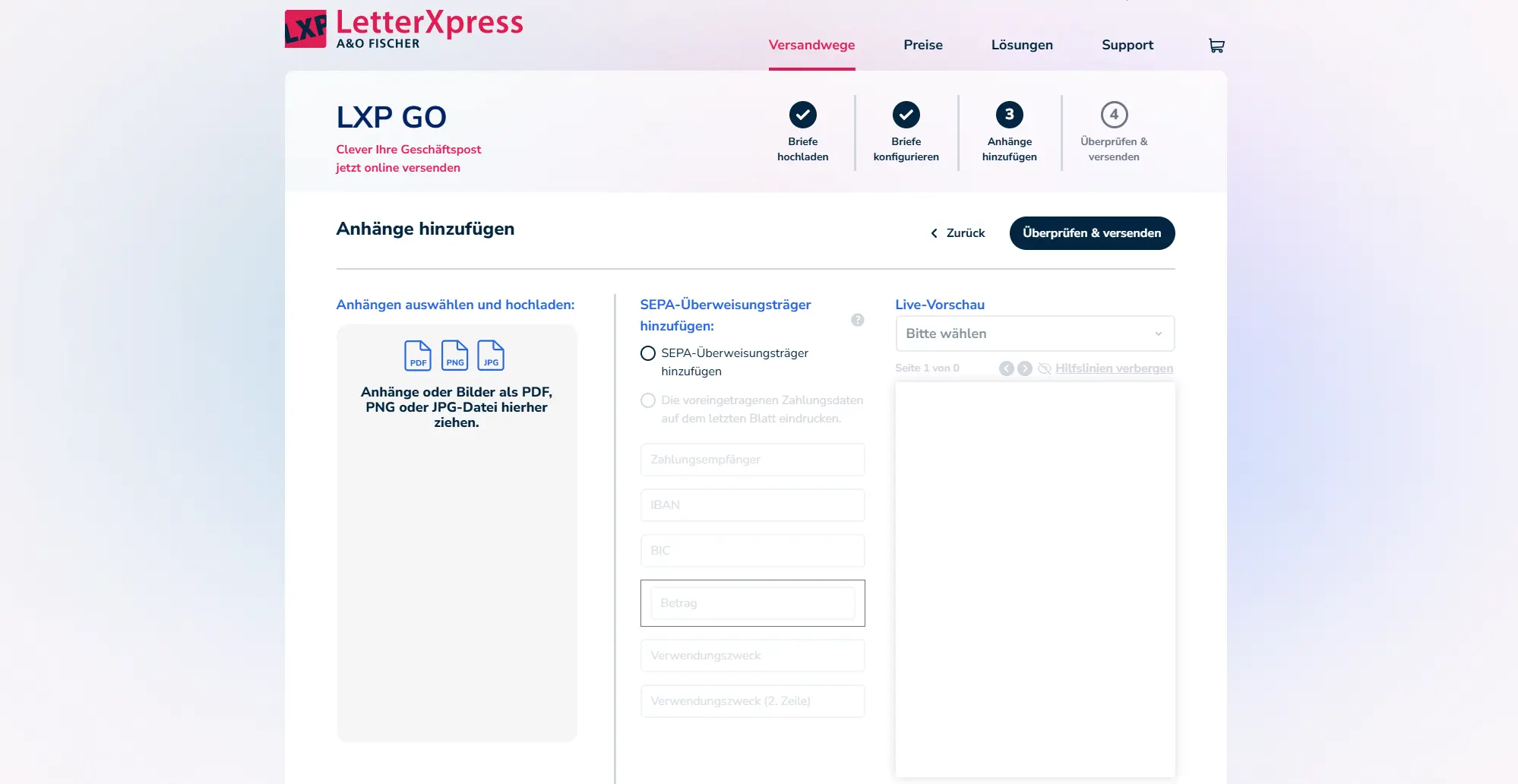 Anhänge hinzufügen