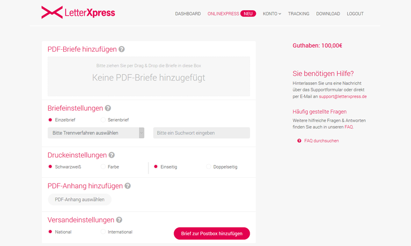 OnlineXpress: Dokumente per Drag & Drop einfacher versenden
